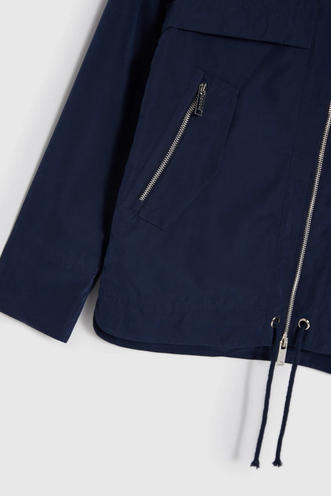 Kurtka z kapturem zapinana na zamek granatowa