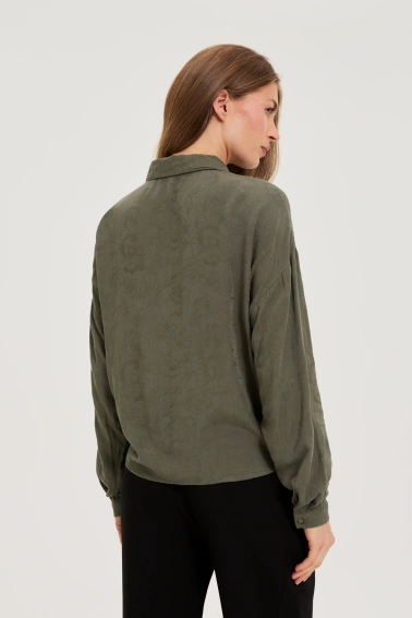 Koszula z wiskozy oliwkowa 