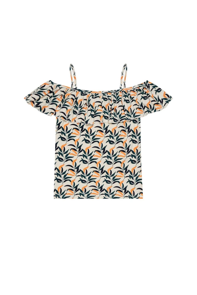 Bluzka na ramiączkach z falbaną