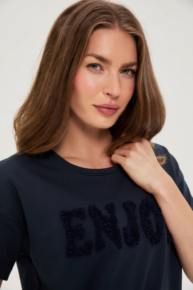 Bluza z krótkimi rękawami granatowa 