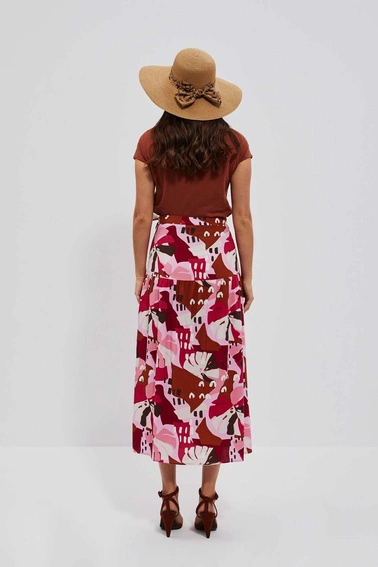 Wzorzysta spódnica z rozcięciem