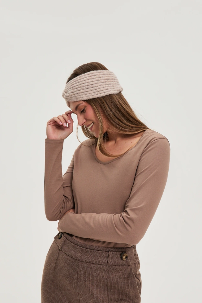 Bawełniana bluzka jasnobrązowa