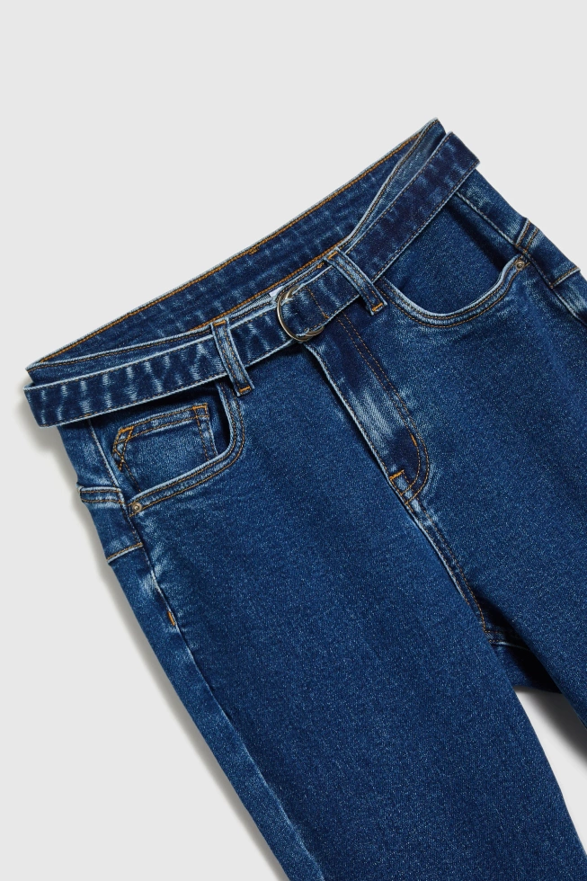 Jeansy dzwony granatowe