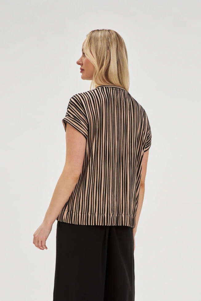 Bluzka w paski beżowa