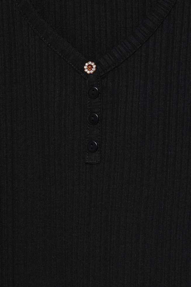 Bluzka z okrągłym dekoltem i guzikami