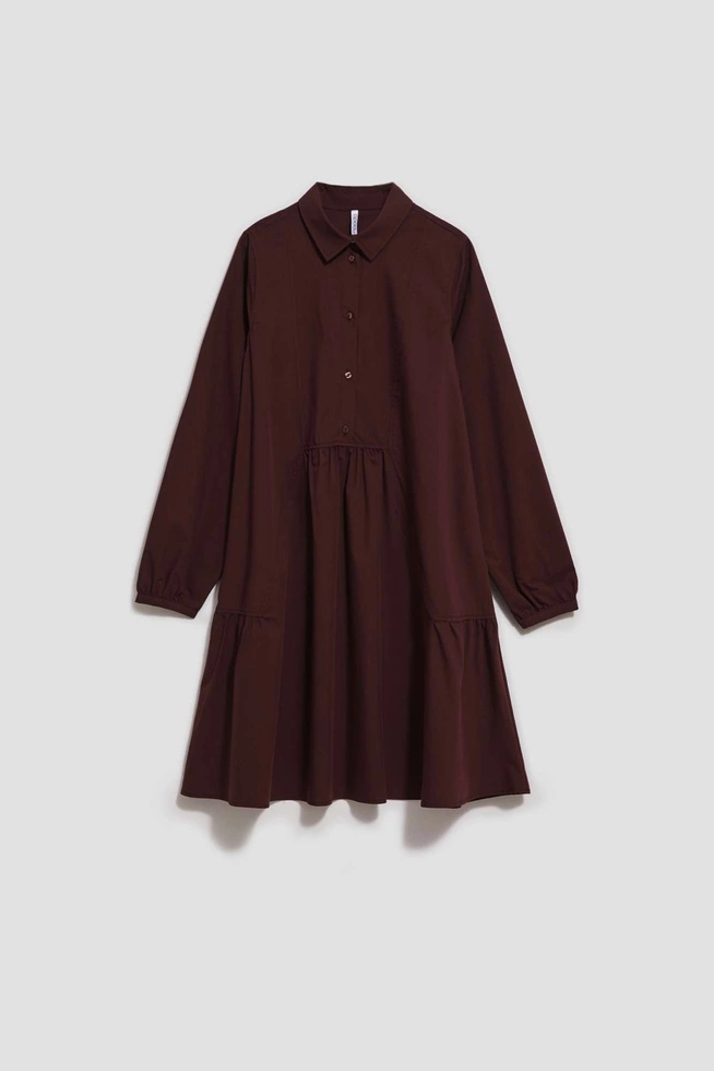 Koszulowa sukienka brązowa