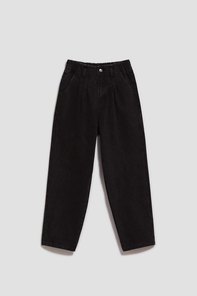 Jeansy paperbag czarne
