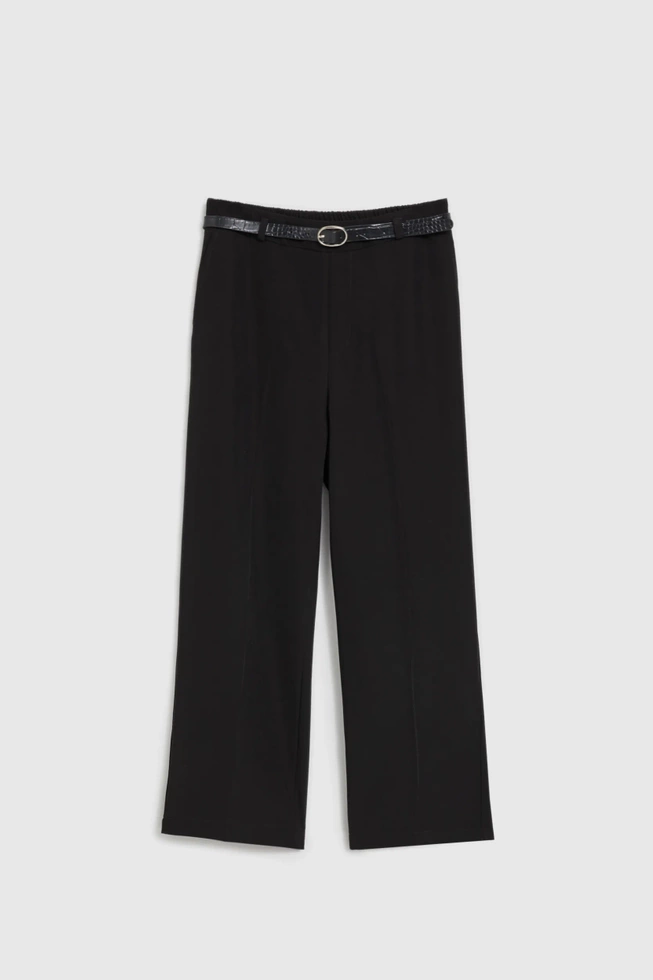 Spodnie z nogawkami w kant czarne