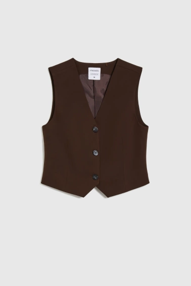 Elegancka kamizelka brązowa
