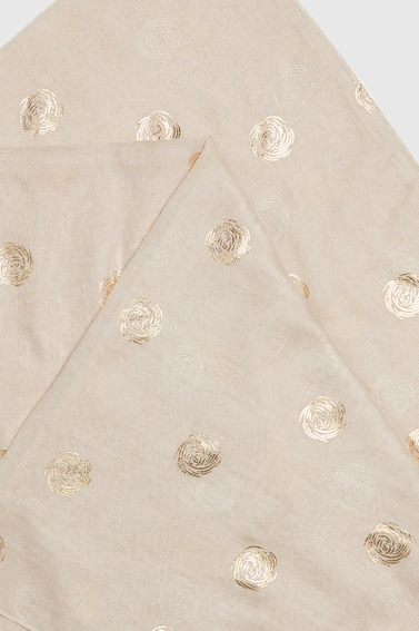 Szal ze złotym nadrukiem różowy