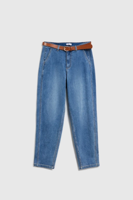 Jeansy z paskiem niebieskie