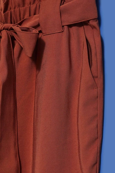 Wiskozowe spodnie z prostą nogawką