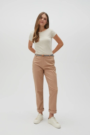 Bawełniane spodnie beżowe