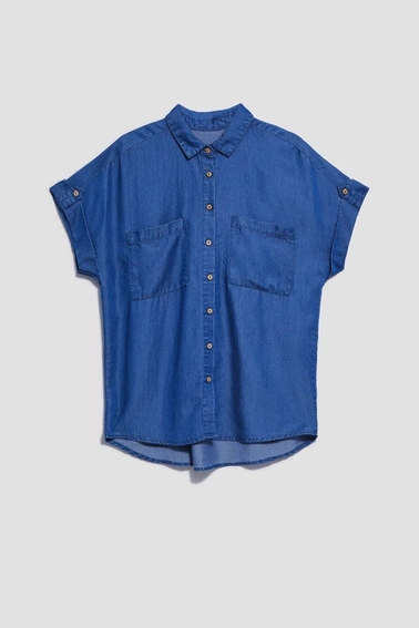 Koszula lyocell ciemnoniebieska