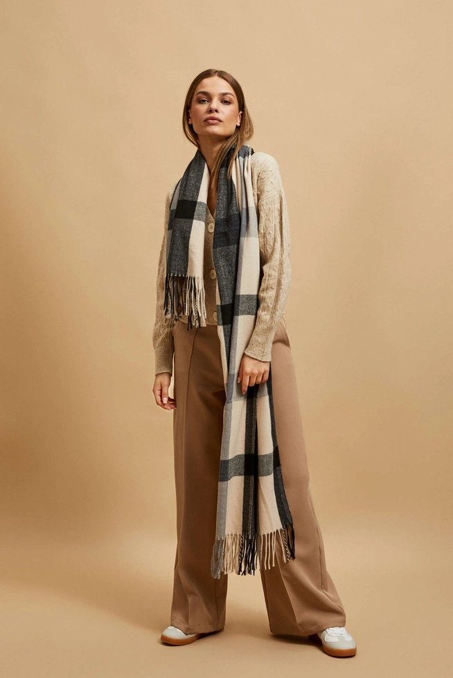 Szalik w kratę niebieski