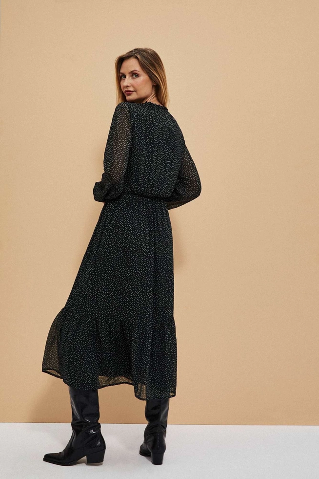 Sukienka z falbaną i printem