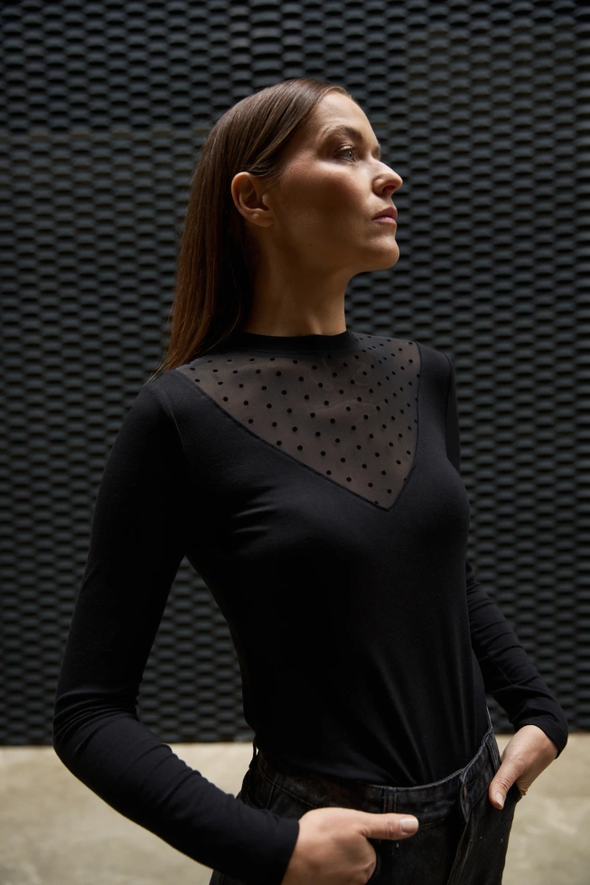 Dopasowana bluzka czarna