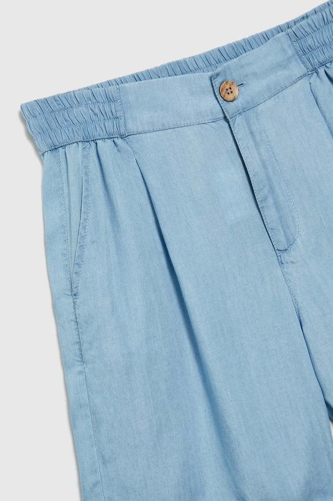 Szorty lyocell błękitne