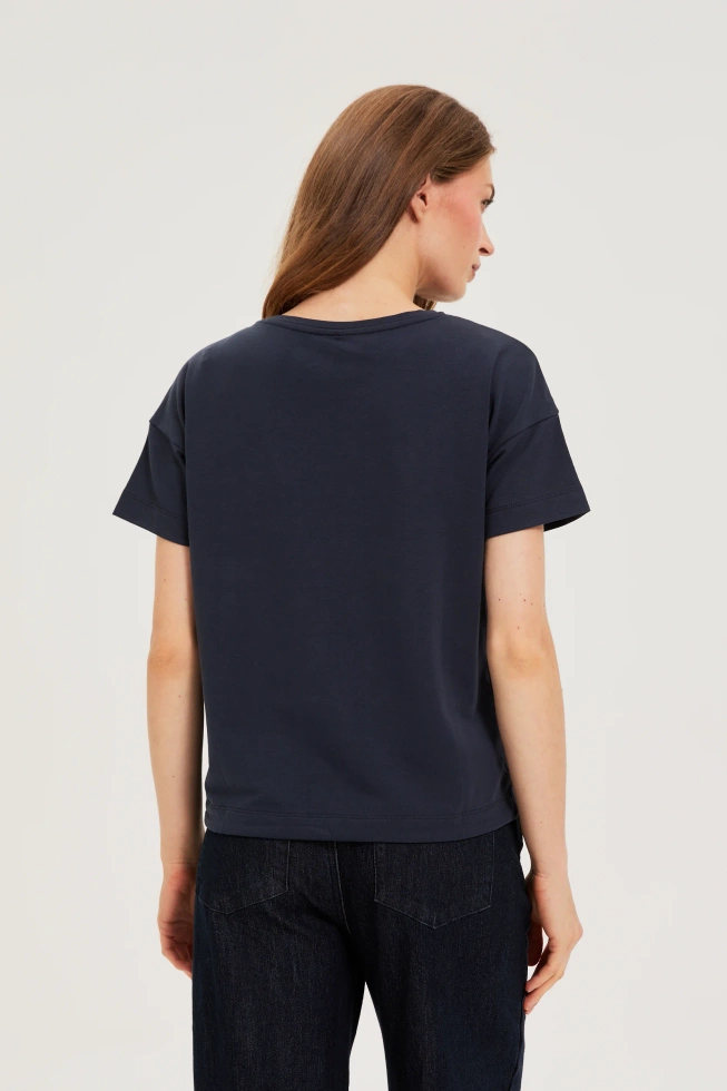 Bluza z krótkimi rękawami granatowa