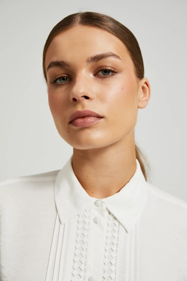 Elegancka wiskozowa koszula biała