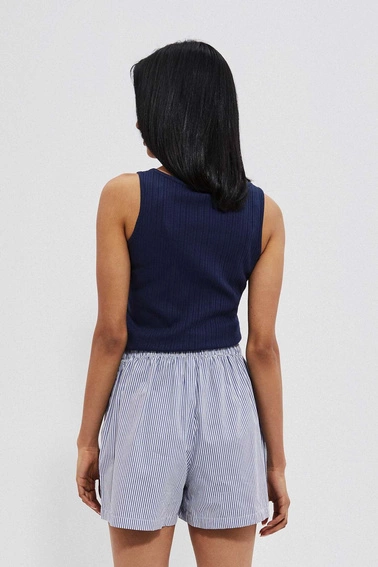 Top z guzikami granatowy