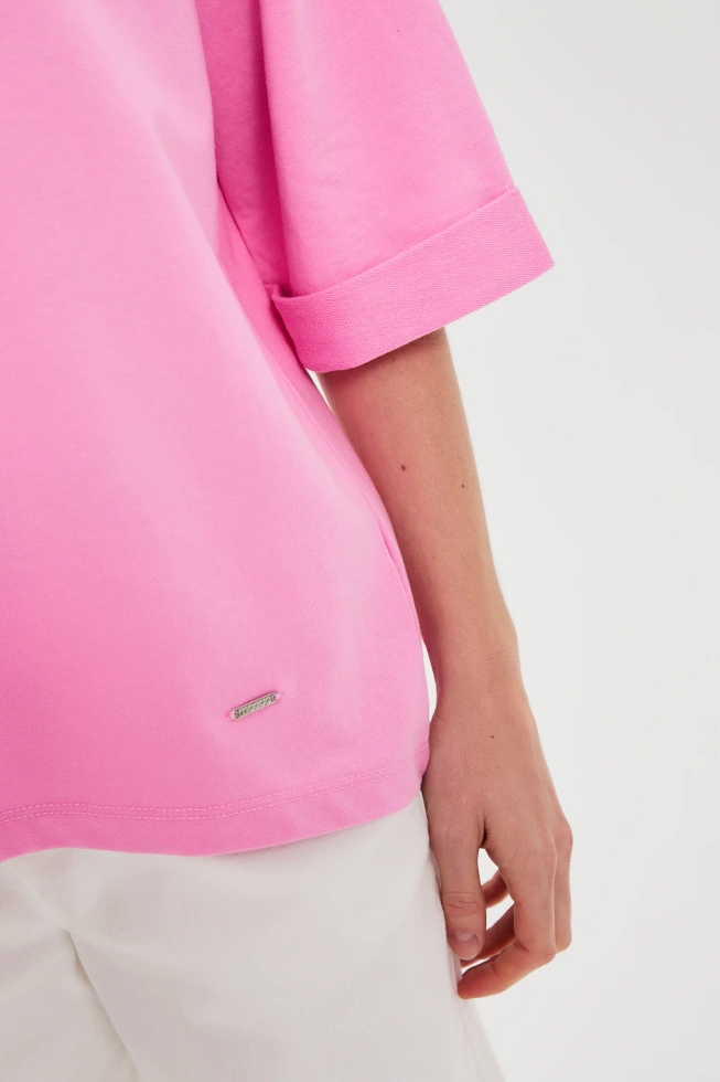 Bluza z dekoltem w serek różowa