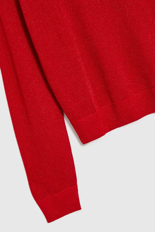Sweter z wiskozy czerwony