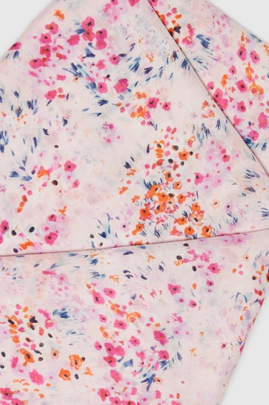 Szal w drobne kwiaty różowy