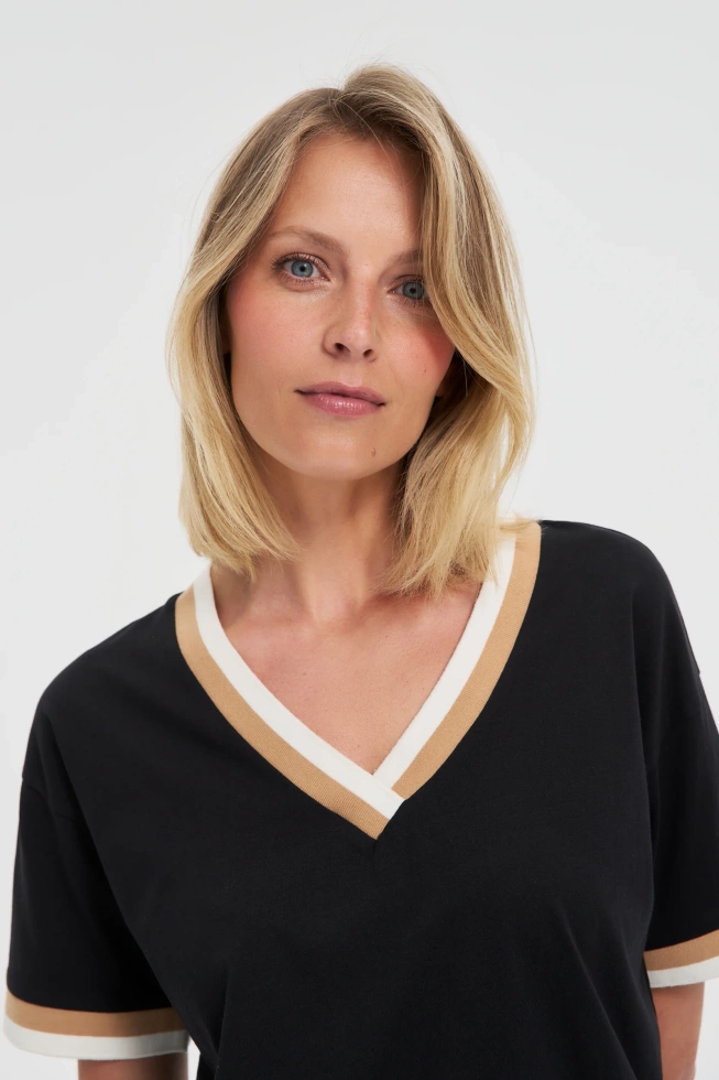 Bluzka z bawełny czarna