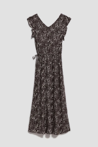 Sukienka maxi ciemnbrązowa