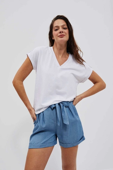 Szorty lyocell ciemnoniebieskie