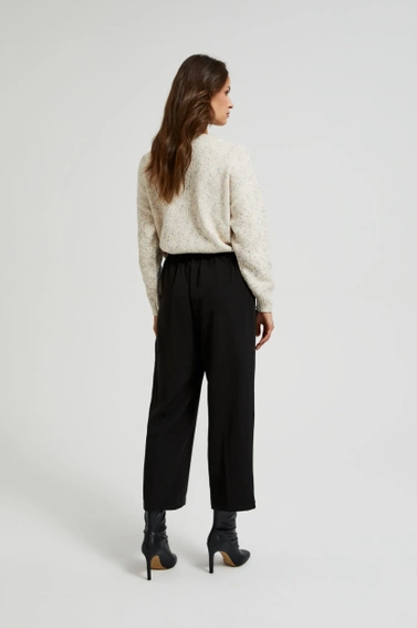 Spodnie z nogawkami w kant czarne