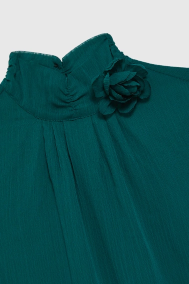 Koszula z kwiatem zielona