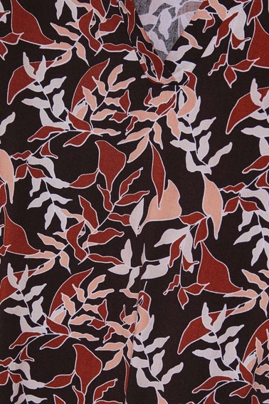 Koszula z wiązaniem ciemnbrązowa