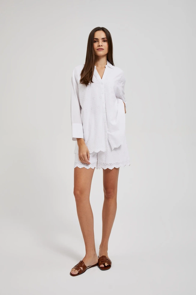 Bawełniane szorty białe