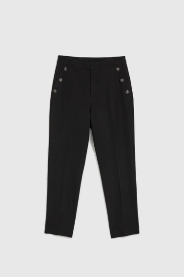 Spodnie z ozdobnymi guzikami na kieszeniach czarne