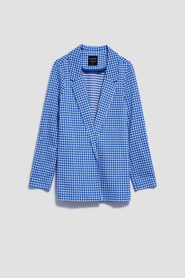 Marynarka w drobną kratę niebieska