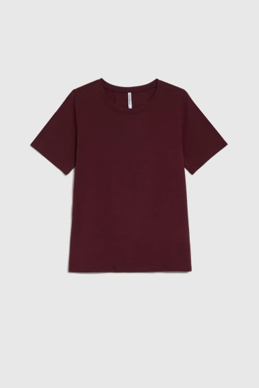 Gładki t-shirt burgunowy