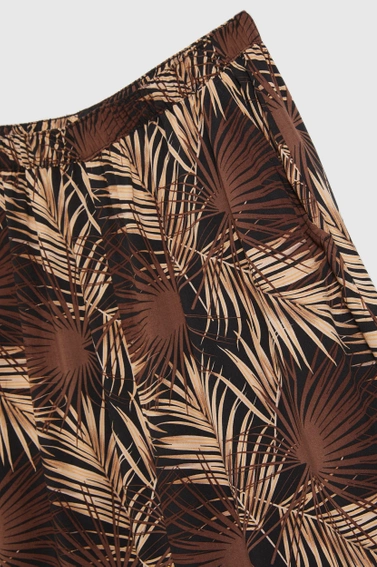 Spodnie kuloty w tropikaly wzór czarny