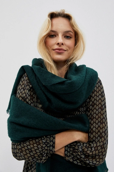 Gładki szal szmaragdowy