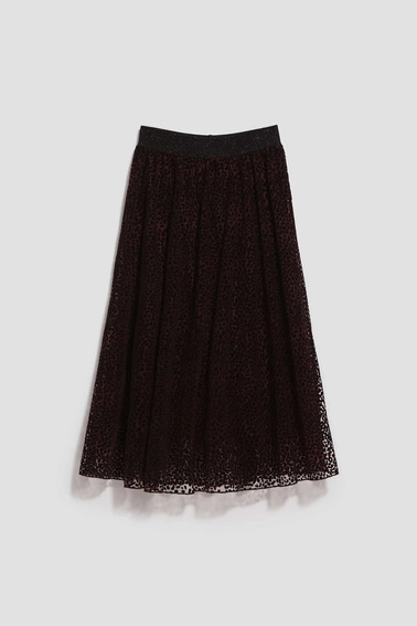 Rozkloszowana spódnica midi kasztanowa