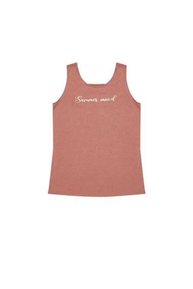 Koszulka z metalicznym nadrukiem czekoladowa