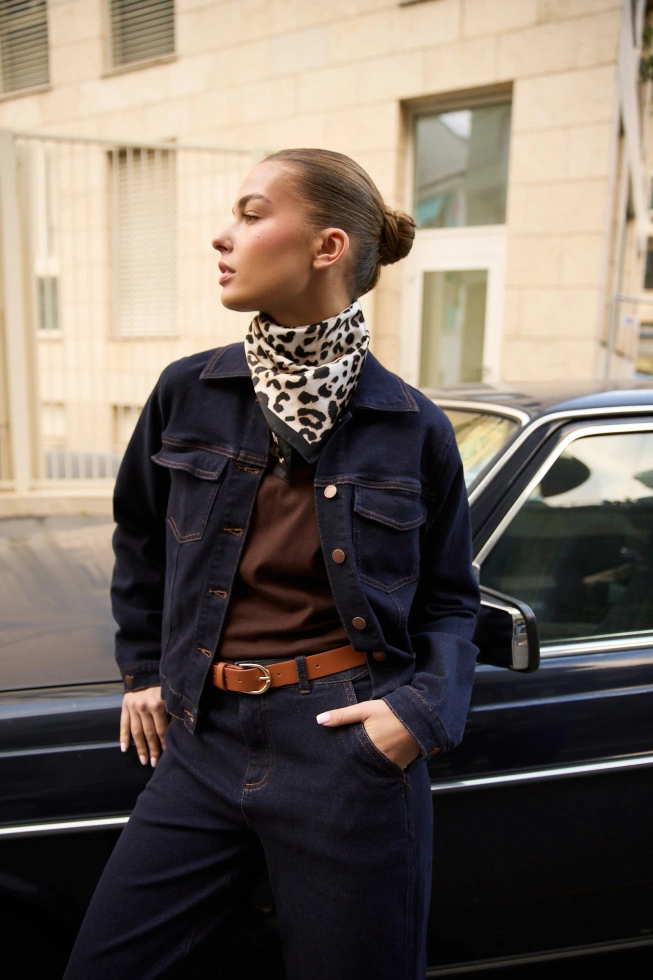 Apaszka w panterkę brązowa