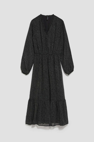 Sukienka z falbaną i printem