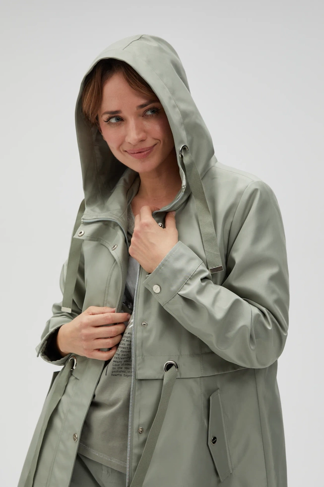 Parka z katurem oliwkowa