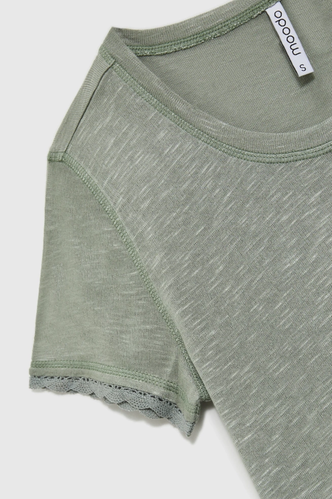 Bluzka z krótkimi rękawami oliwkowa