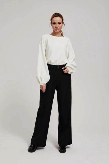 Bluza z bufiastymi rękawami perłowa