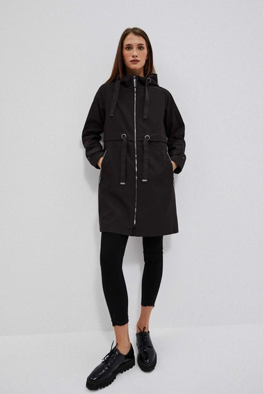 Parka z kapturem czarna
