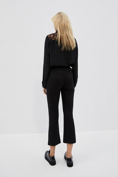 Eleganckie spodnie z nogawkami o długości 7/8 czarne