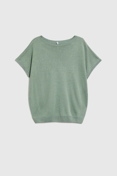 Wiskozowy sweter oliwkowy